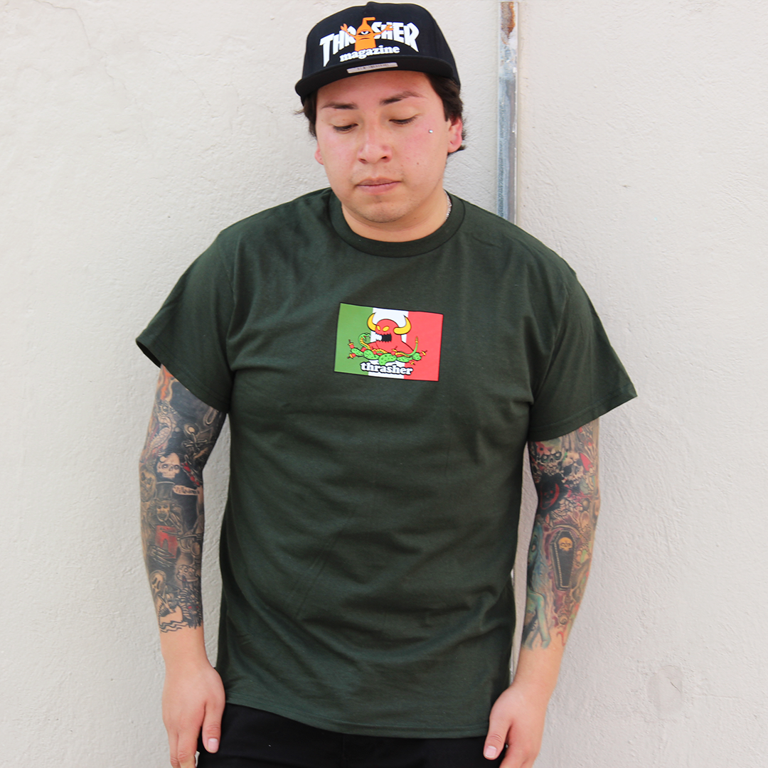 TRASHER X TOY MACHINE HECHO T-SHIRT
