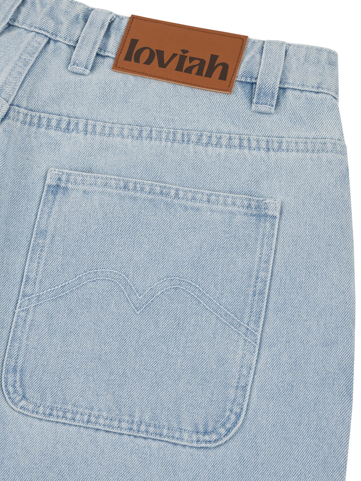 LOVIAH - 1990 BAGGY DENIM PANTS / white blue wash