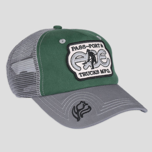 ACE PACKERS TRUCKER CAP - GREEN/STEEL